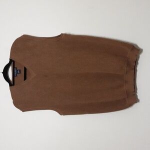 Daniel Cremieux vest men's L alpaca blend brown Y2K V-neck soft casual grandpa